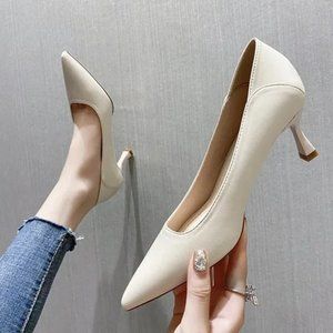 Pointed high heels fine heels shallow mouth wild single shoes